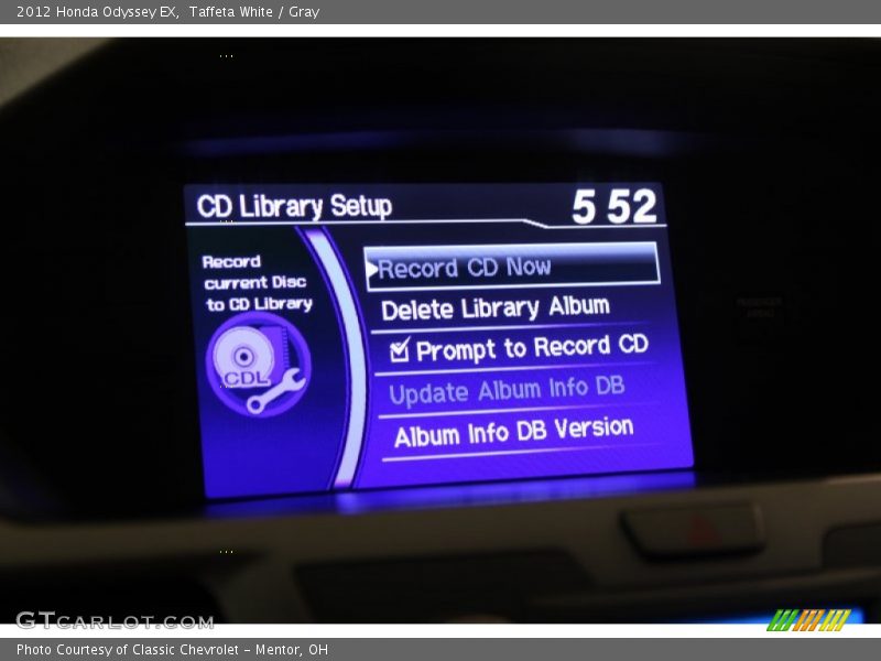 Taffeta White / Gray 2012 Honda Odyssey EX