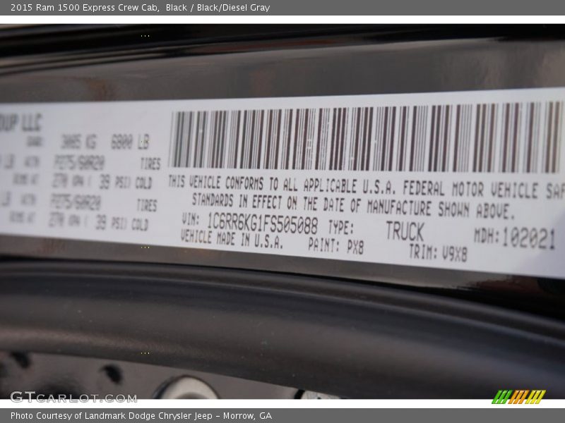 Black / Black/Diesel Gray 2015 Ram 1500 Express Crew Cab