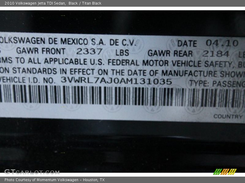 Black / Titan Black 2010 Volkswagen Jetta TDI Sedan