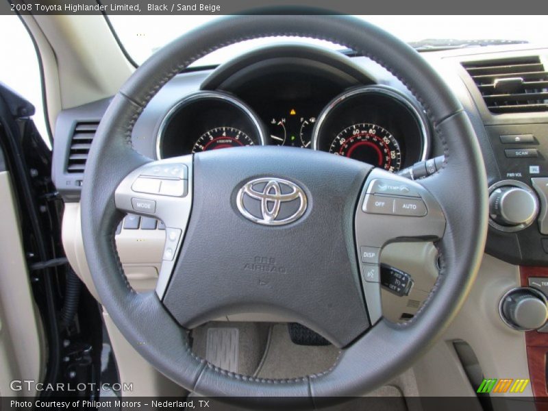 Black / Sand Beige 2008 Toyota Highlander Limited