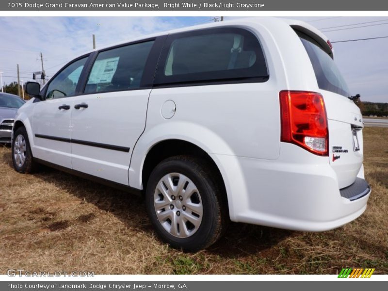Bright White / Black/Light Graystone 2015 Dodge Grand Caravan American Value Package