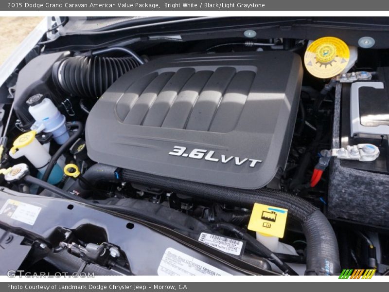 Bright White / Black/Light Graystone 2015 Dodge Grand Caravan American Value Package