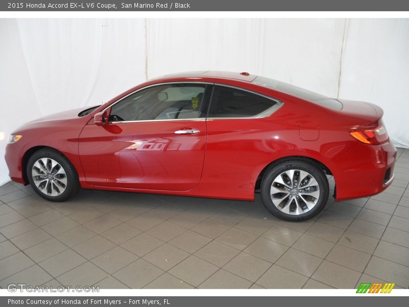 San Marino Red / Black 2015 Honda Accord EX-L V6 Coupe