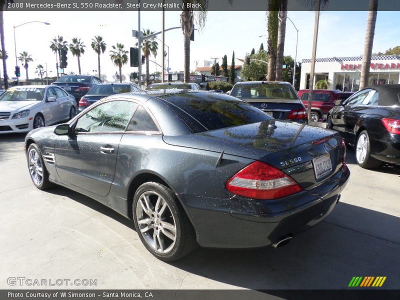 Steel Grey Metallic / Black 2008 Mercedes-Benz SL 550 Roadster