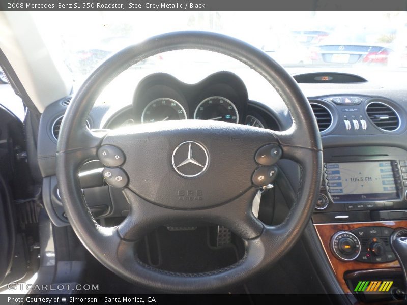 Steel Grey Metallic / Black 2008 Mercedes-Benz SL 550 Roadster