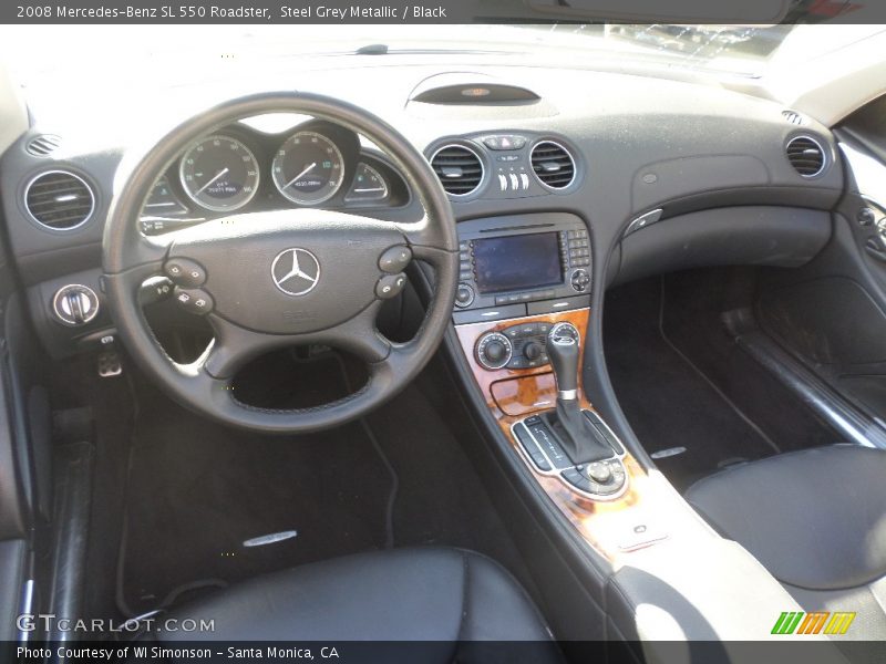 Steel Grey Metallic / Black 2008 Mercedes-Benz SL 550 Roadster