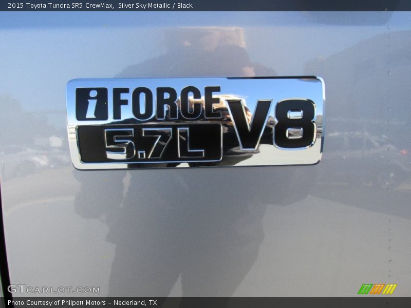 Silver Sky Metallic / Black 2015 Toyota Tundra SR5 CrewMax