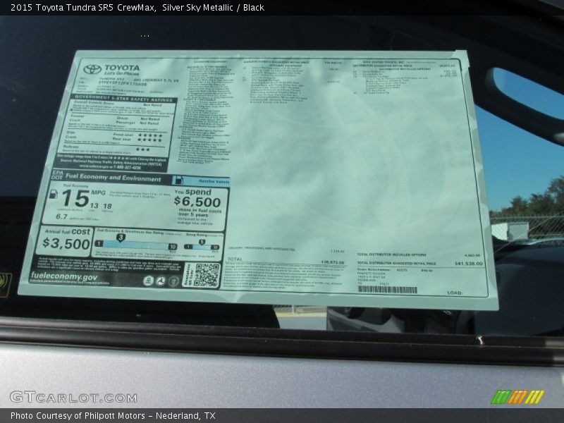 Silver Sky Metallic / Black 2015 Toyota Tundra SR5 CrewMax