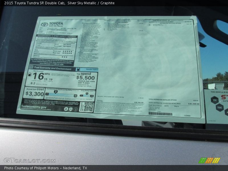 Silver Sky Metallic / Graphite 2015 Toyota Tundra SR Double Cab