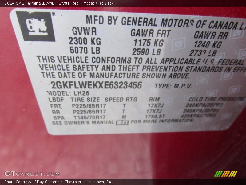Crystal Red Tintcoat / Jet Black 2014 GMC Terrain SLE AWD
