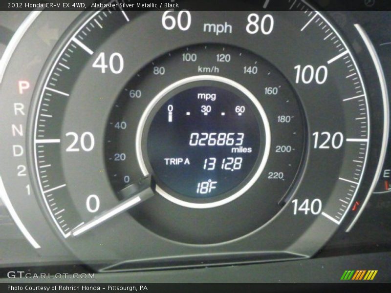 Alabaster Silver Metallic / Black 2012 Honda CR-V EX 4WD