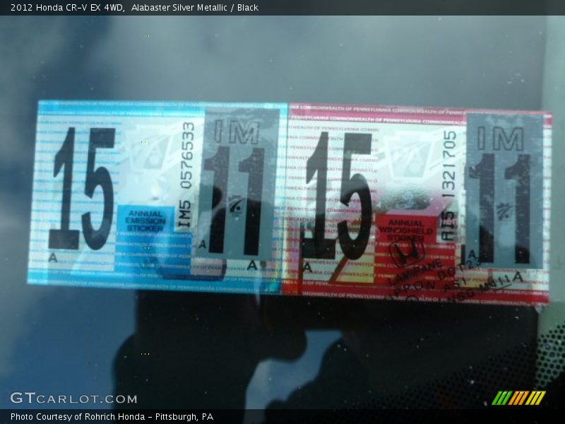 Alabaster Silver Metallic / Black 2012 Honda CR-V EX 4WD