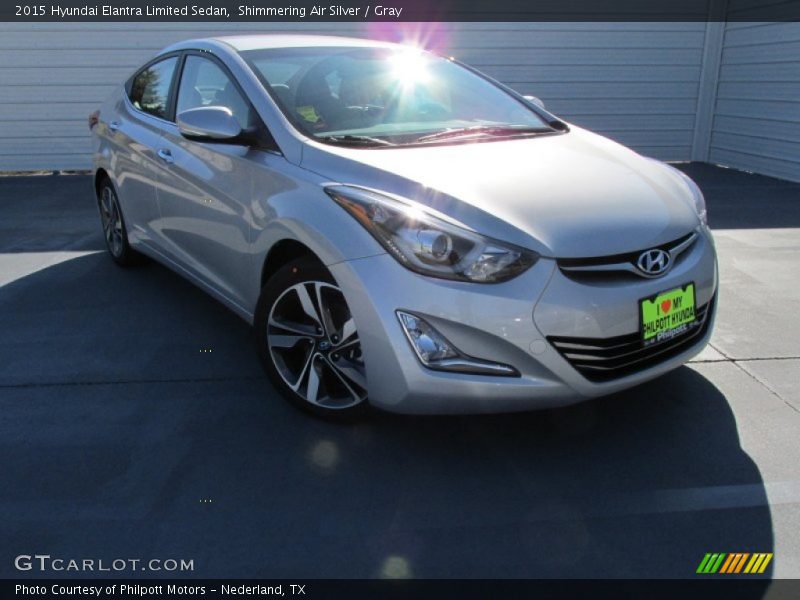 Shimmering Air Silver / Gray 2015 Hyundai Elantra Limited Sedan