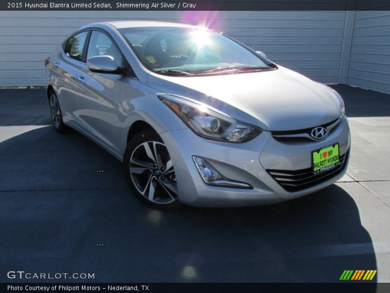 Shimmering Air Silver / Gray 2015 Hyundai Elantra Limited Sedan