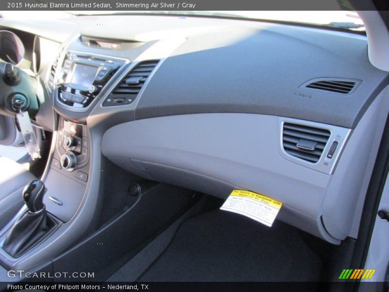 Shimmering Air Silver / Gray 2015 Hyundai Elantra Limited Sedan