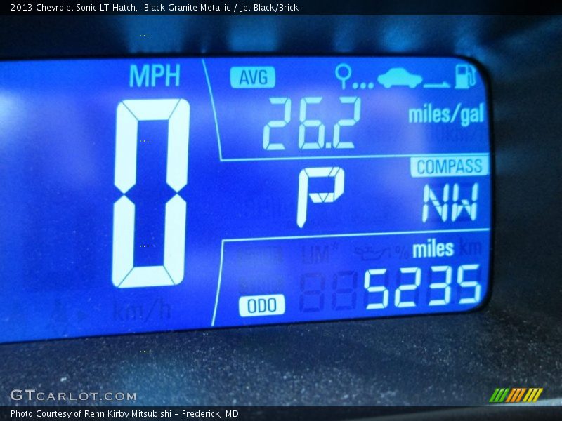 Black Granite Metallic / Jet Black/Brick 2013 Chevrolet Sonic LT Hatch