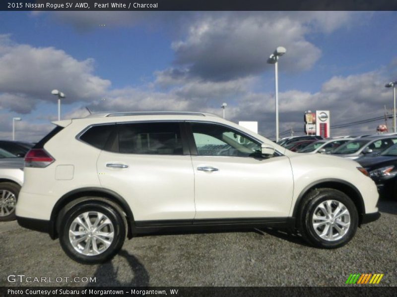 Pearl White / Charcoal 2015 Nissan Rogue SV AWD