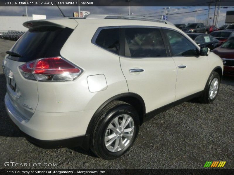 Pearl White / Charcoal 2015 Nissan Rogue SV AWD