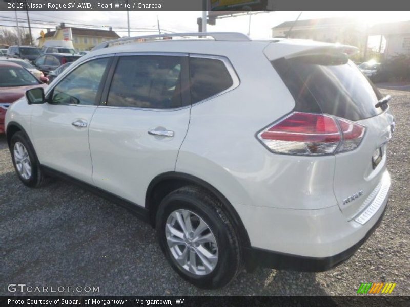 Pearl White / Charcoal 2015 Nissan Rogue SV AWD