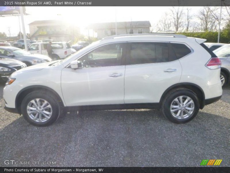 Pearl White / Charcoal 2015 Nissan Rogue SV AWD