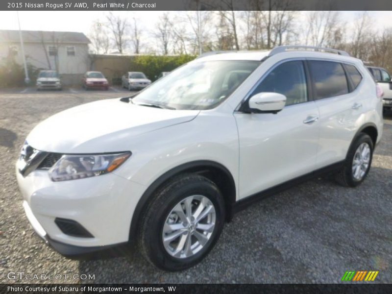 Pearl White / Charcoal 2015 Nissan Rogue SV AWD