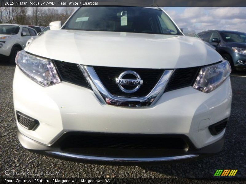 Pearl White / Charcoal 2015 Nissan Rogue SV AWD