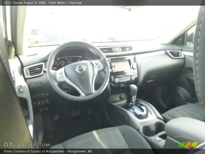 Pearl White / Charcoal 2015 Nissan Rogue SV AWD