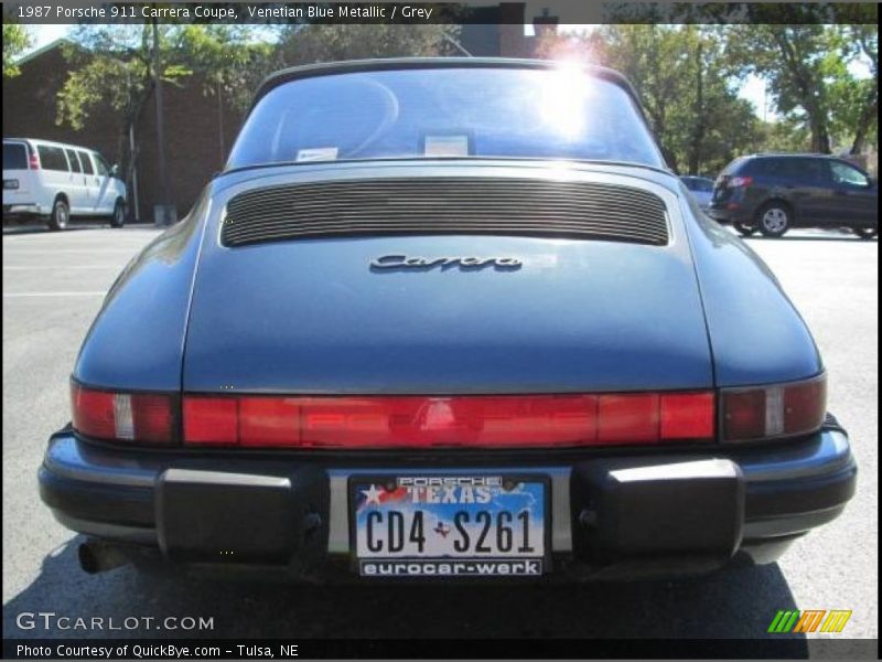 Venetian Blue Metallic / Grey 1987 Porsche 911 Carrera Coupe