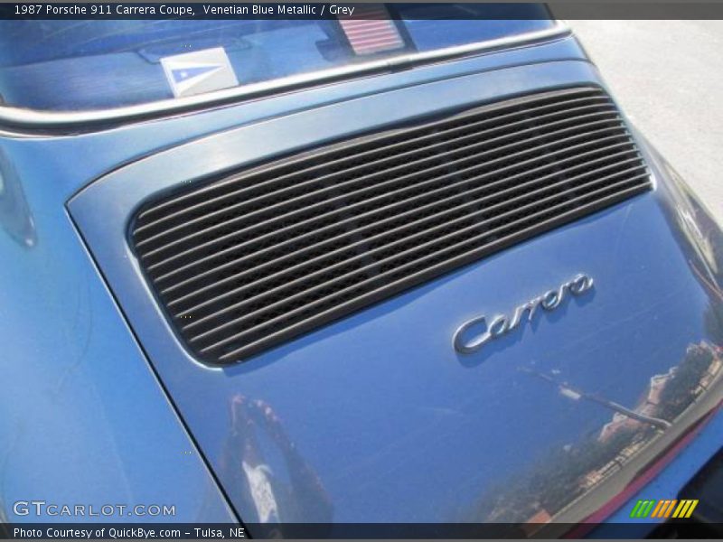 Venetian Blue Metallic / Grey 1987 Porsche 911 Carrera Coupe