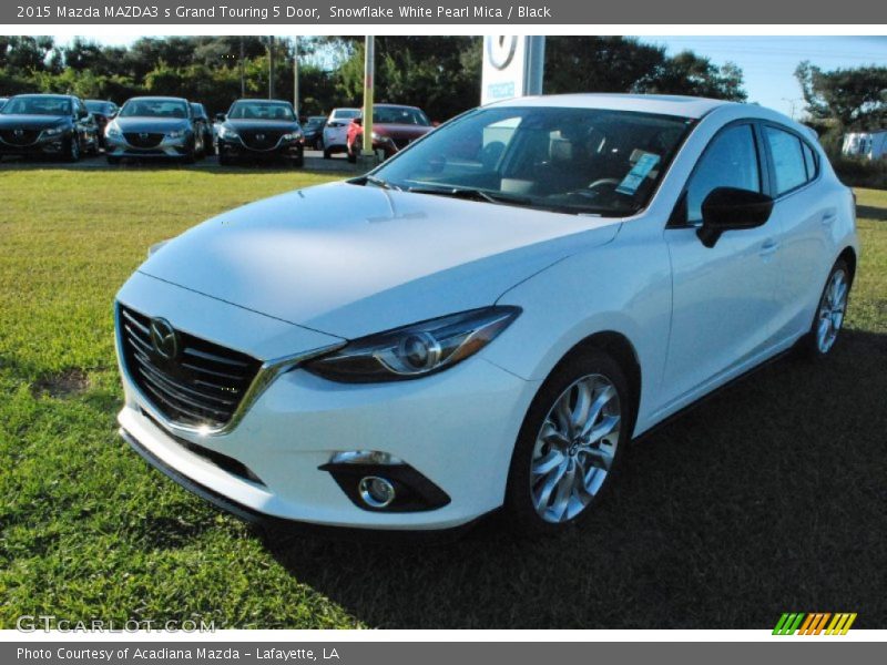 Snowflake White Pearl Mica / Black 2015 Mazda MAZDA3 s Grand Touring 5 Door