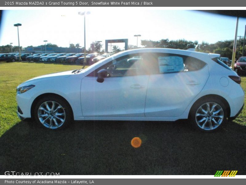 Snowflake White Pearl Mica / Black 2015 Mazda MAZDA3 s Grand Touring 5 Door
