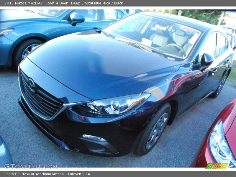 Deep Crystal Blue Mica / Black 2015 Mazda MAZDA3 i Sport 4 Door