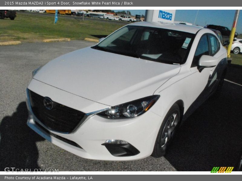 Snowflake White Pearl Mica / Black 2015 Mazda MAZDA3 i Sport 4 Door