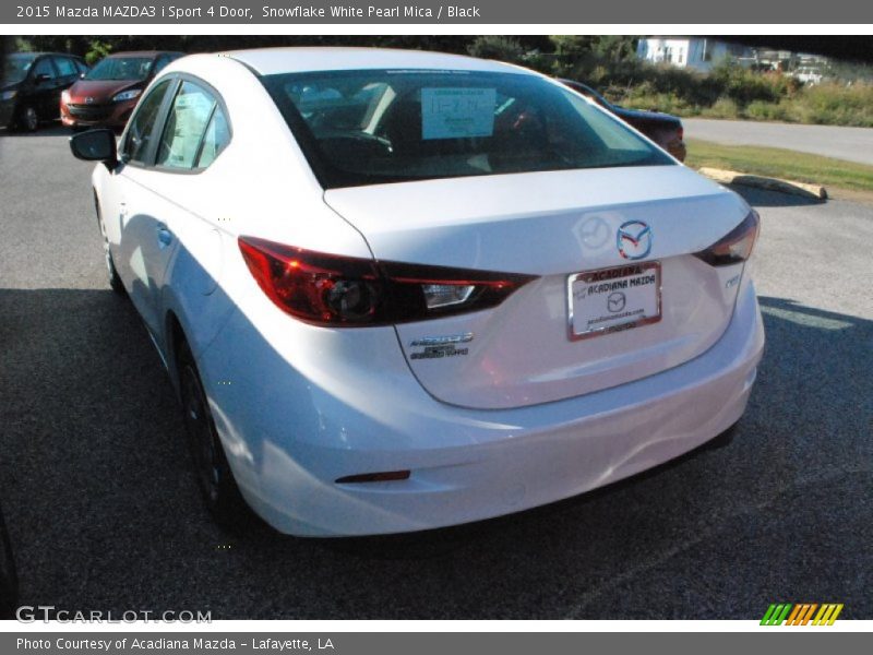 Snowflake White Pearl Mica / Black 2015 Mazda MAZDA3 i Sport 4 Door