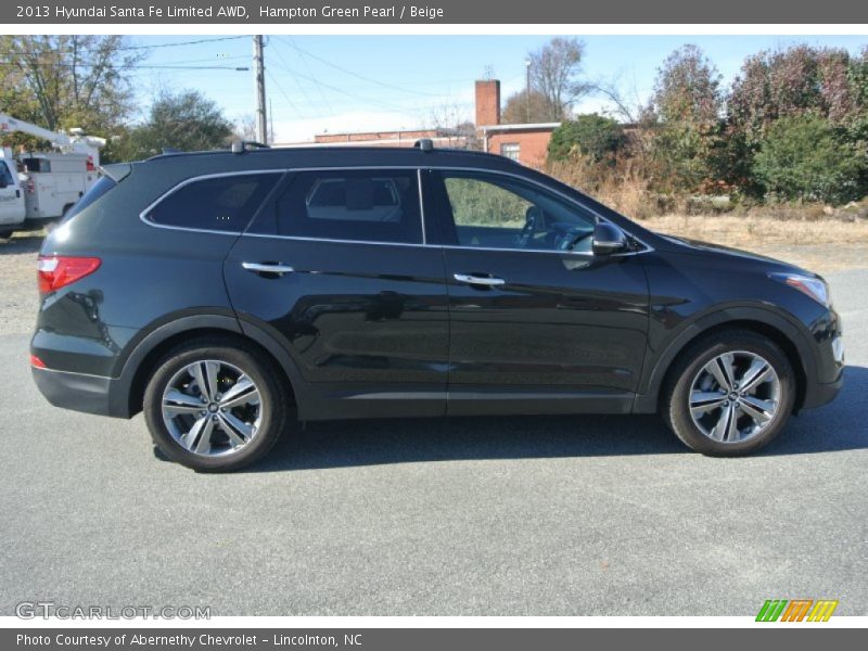 Hampton Green Pearl / Beige 2013 Hyundai Santa Fe Limited AWD