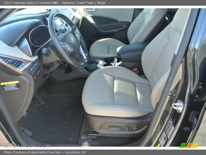 Hampton Green Pearl / Beige 2013 Hyundai Santa Fe Limited AWD