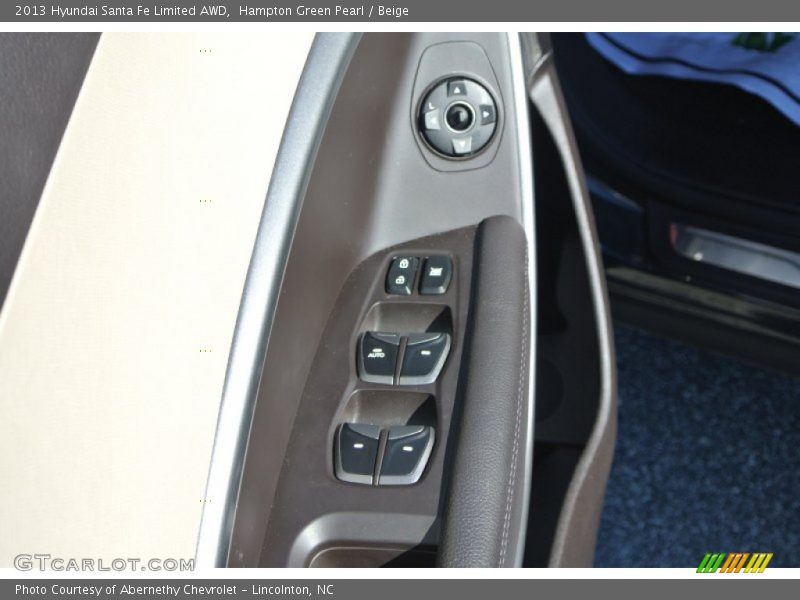 Hampton Green Pearl / Beige 2013 Hyundai Santa Fe Limited AWD