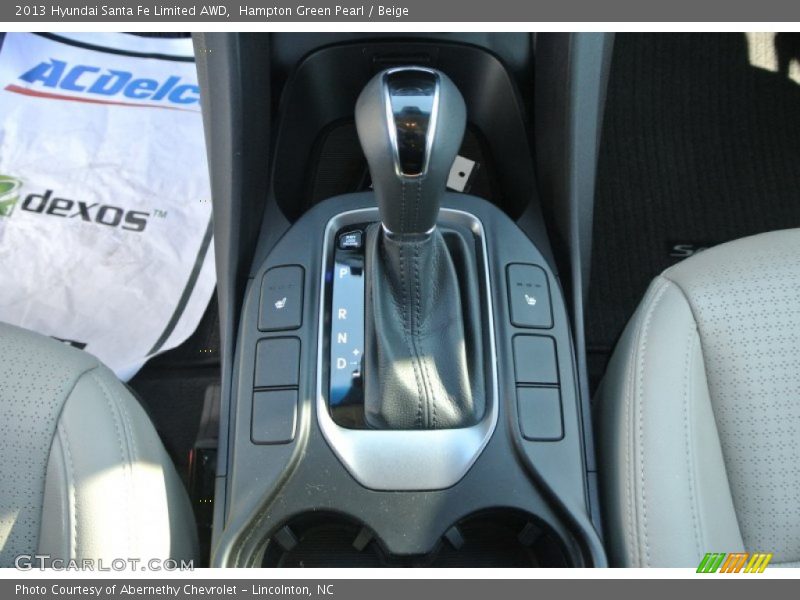 Hampton Green Pearl / Beige 2013 Hyundai Santa Fe Limited AWD