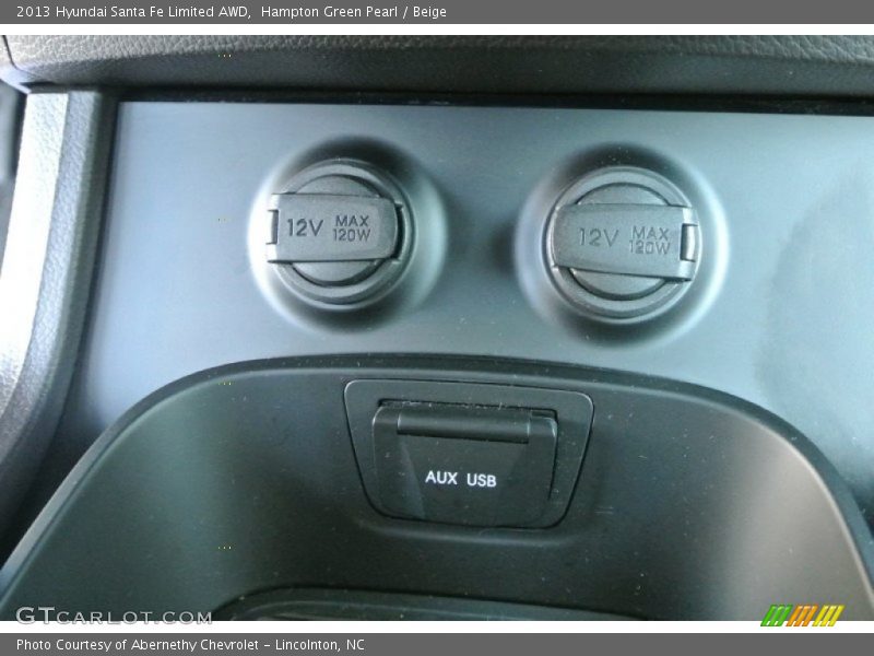 Hampton Green Pearl / Beige 2013 Hyundai Santa Fe Limited AWD