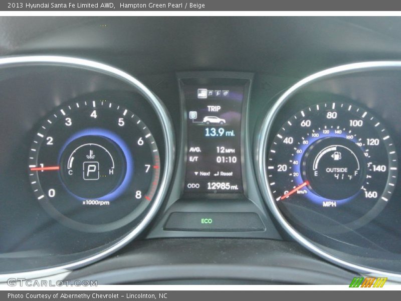 Hampton Green Pearl / Beige 2013 Hyundai Santa Fe Limited AWD