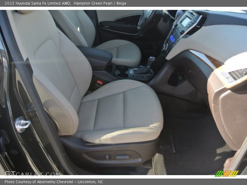 Hampton Green Pearl / Beige 2013 Hyundai Santa Fe Limited AWD