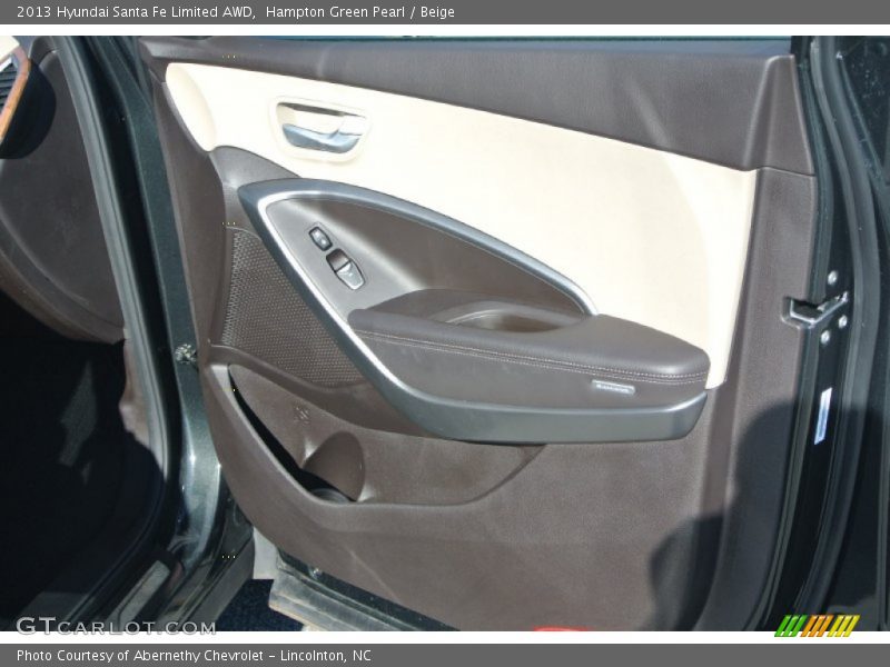 Hampton Green Pearl / Beige 2013 Hyundai Santa Fe Limited AWD