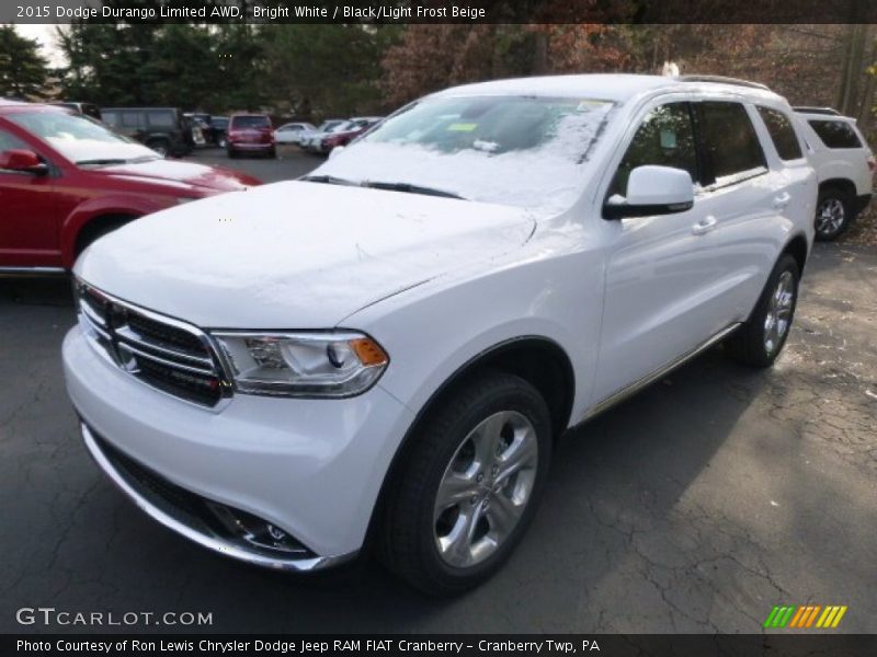 Bright White / Black/Light Frost Beige 2015 Dodge Durango Limited AWD