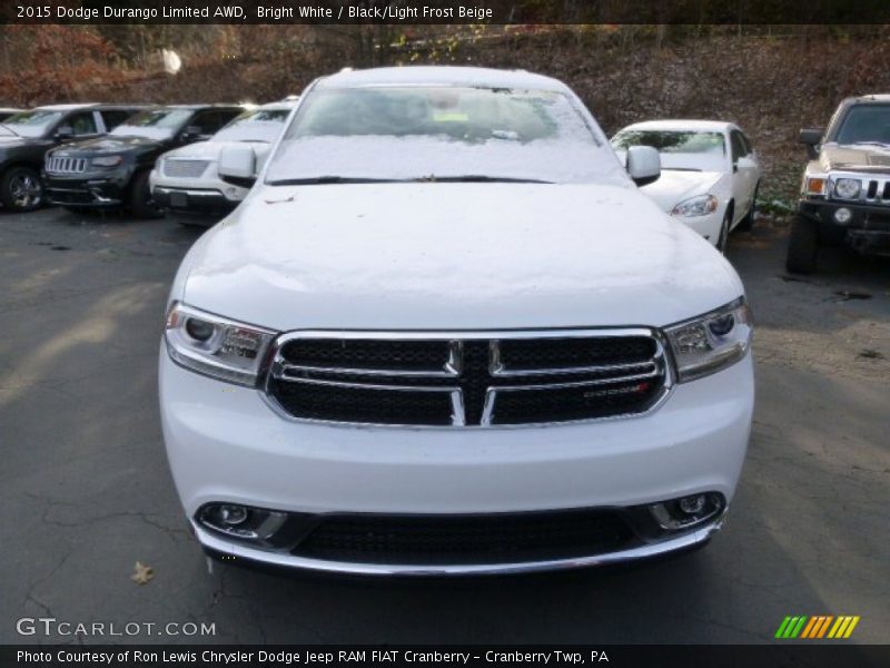 Bright White / Black/Light Frost Beige 2015 Dodge Durango Limited AWD