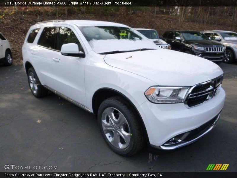 Bright White / Black/Light Frost Beige 2015 Dodge Durango Limited AWD