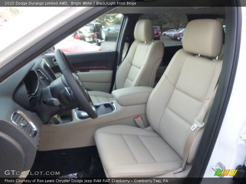 Bright White / Black/Light Frost Beige 2015 Dodge Durango Limited AWD