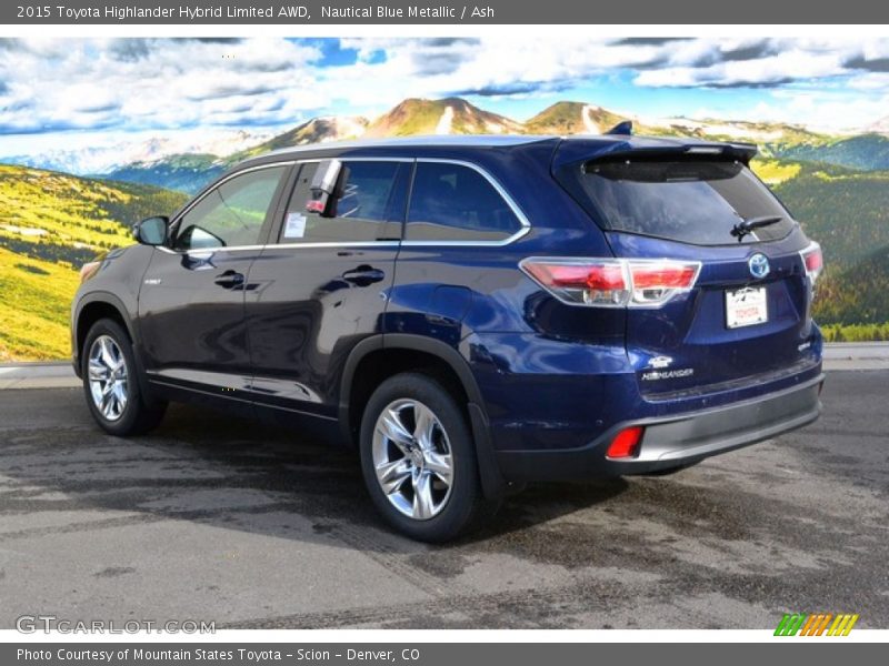 Nautical Blue Metallic / Ash 2015 Toyota Highlander Hybrid Limited AWD