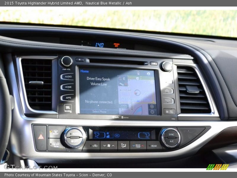 Nautical Blue Metallic / Ash 2015 Toyota Highlander Hybrid Limited AWD