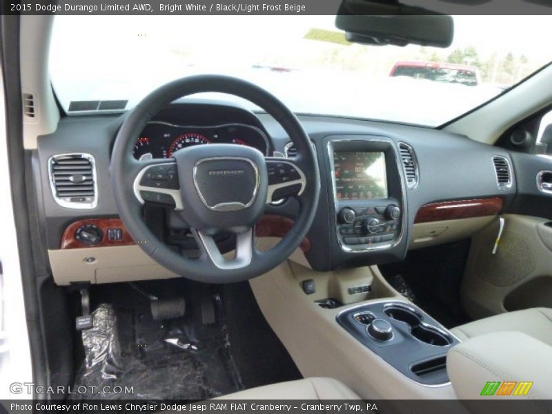 Bright White / Black/Light Frost Beige 2015 Dodge Durango Limited AWD