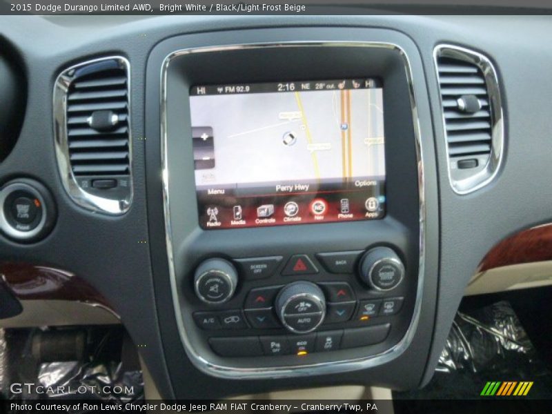Bright White / Black/Light Frost Beige 2015 Dodge Durango Limited AWD
